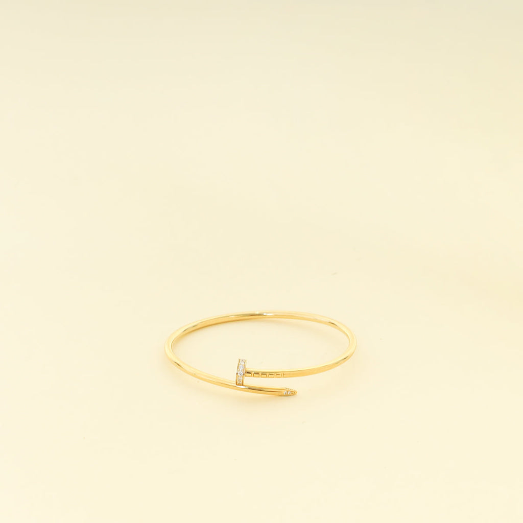 Cartier 18K Yellow Gold Juste Un Clou Diamond Small Model Bracelet 15