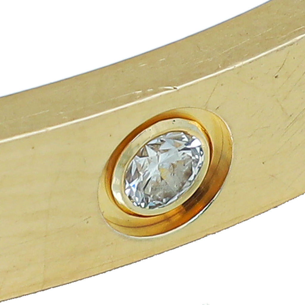 Cartier 18K Yellow Gold 10 Diamonds Love Bracelet 17
