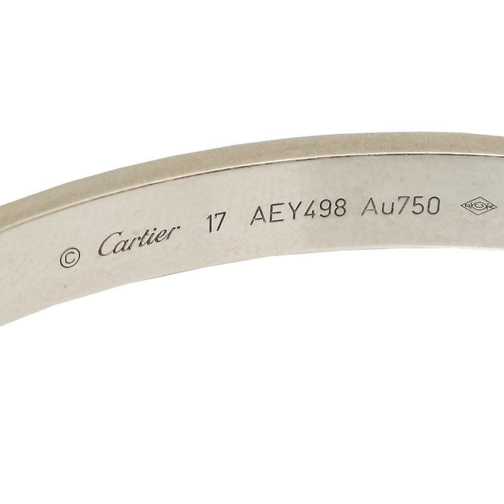 Cartier 18K White Gold Love Bracelet 17