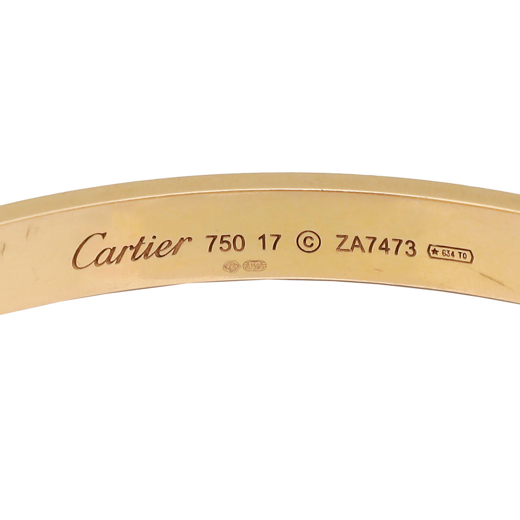 Cartier 18K Rose Gold Love Classic Bracelet 17