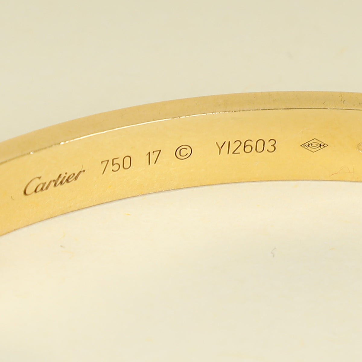 Cartier 18K Yellow Gold Love Classic Model Bracelet 17