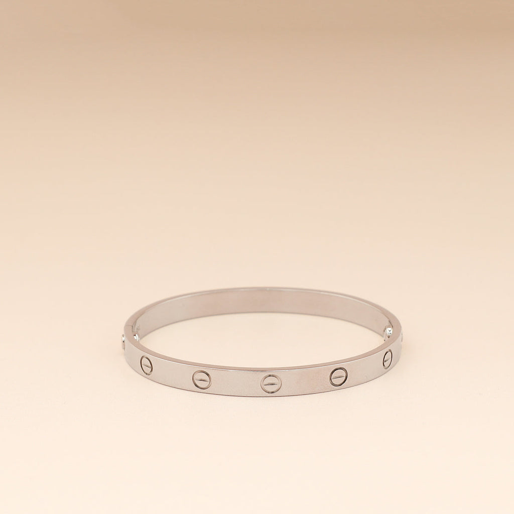 Cartier 18K White Gold Love Classic Model Bracelet 17