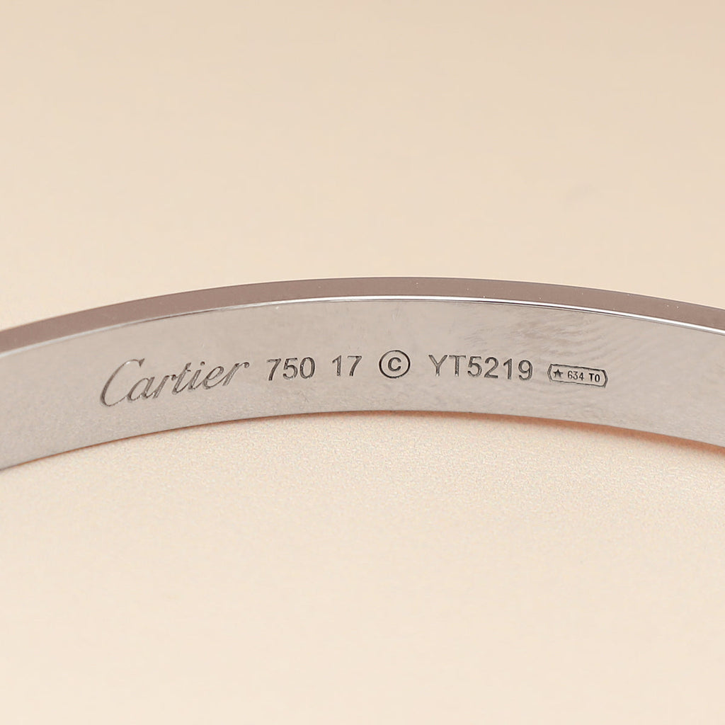 Cartier 18K White Gold Love Classic Model Bracelet 17