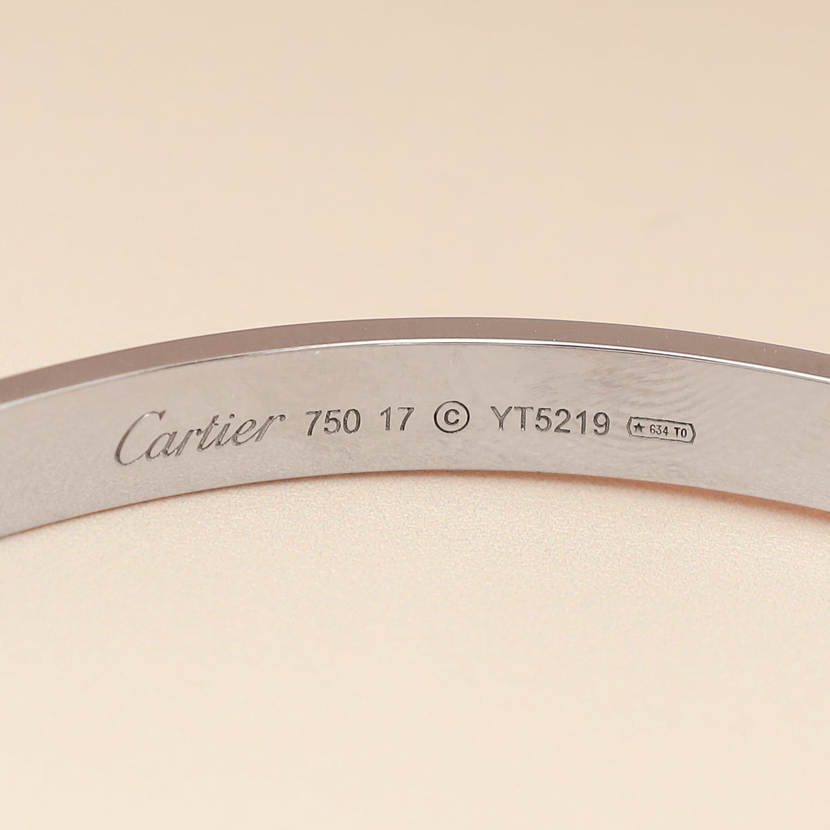 Cartier 18K White Gold Love Classic Model Bracelet 17