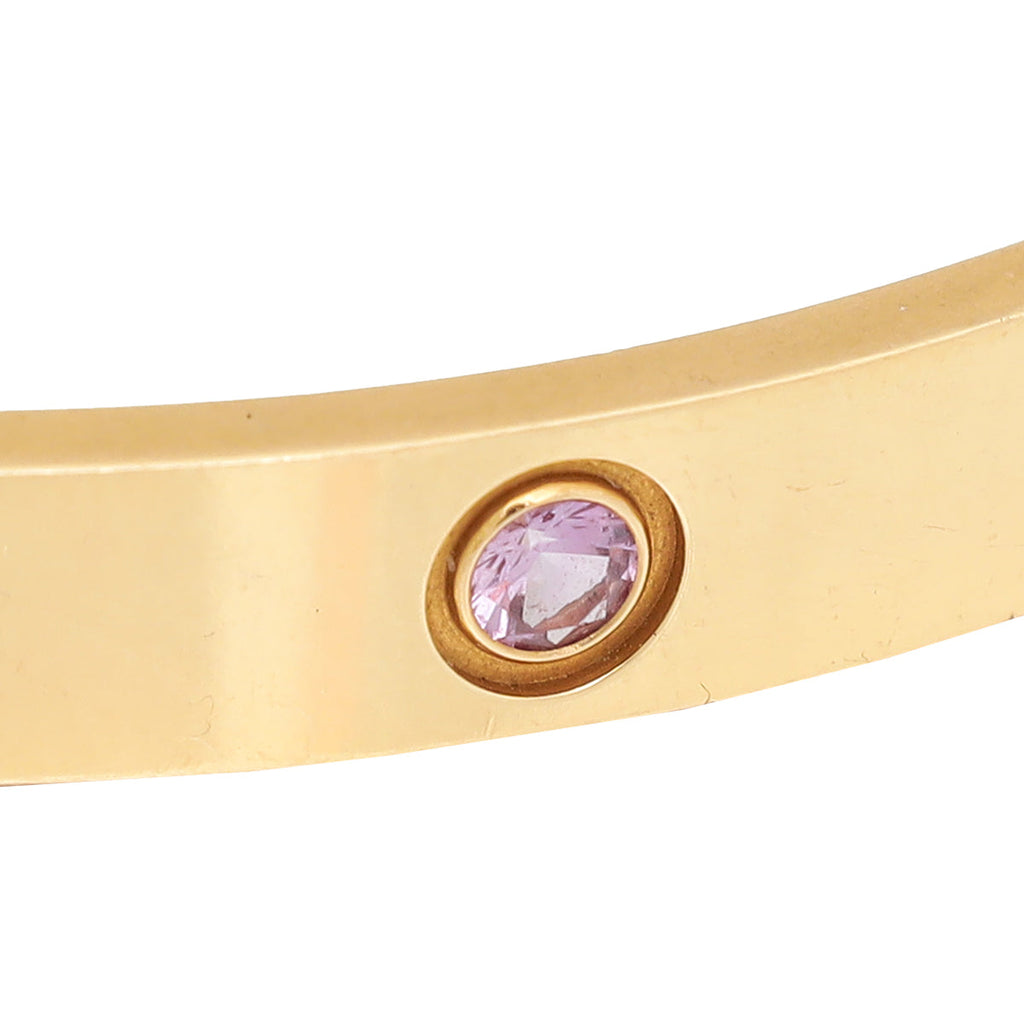 Cartier 18K Pink Gold 1 Diamond Cuff Love Bracelet 17