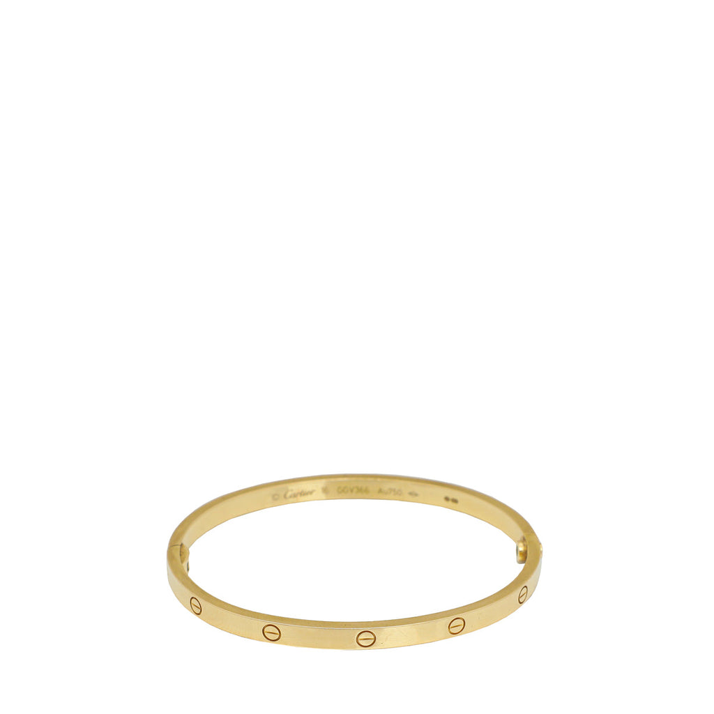 Cartier 18K Yellow Gold Love Small Model Bracelet 16