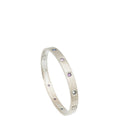 Cartier 18K White Gold Multicolored Stones Love Bracelet 16