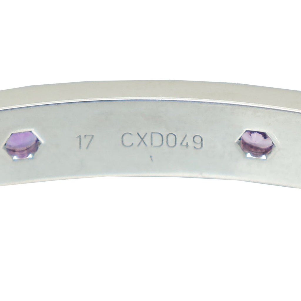 Cartier 18K White Multicolor Stones Love Bracelet 17