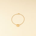 Cartier 18K Yellow Gold Love Hoop On Chain Bracelet 17
