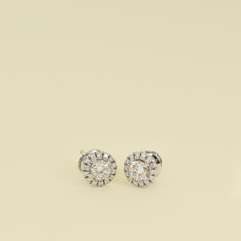 Cartier 18K White Gold Diamond Destinée Stud Earrings