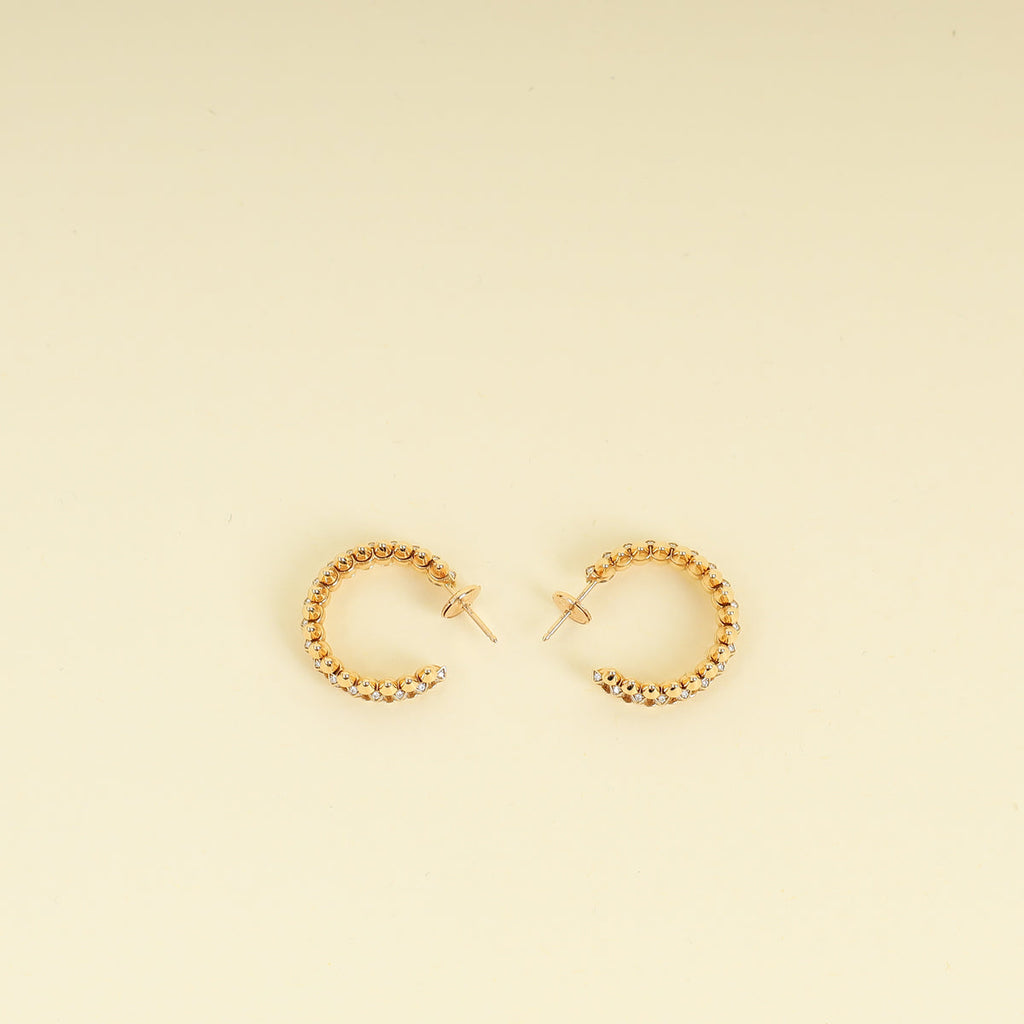 Cartier 18K Rose Gold 142 Diamond Clash De Cartier Hoop Earrings Small Model