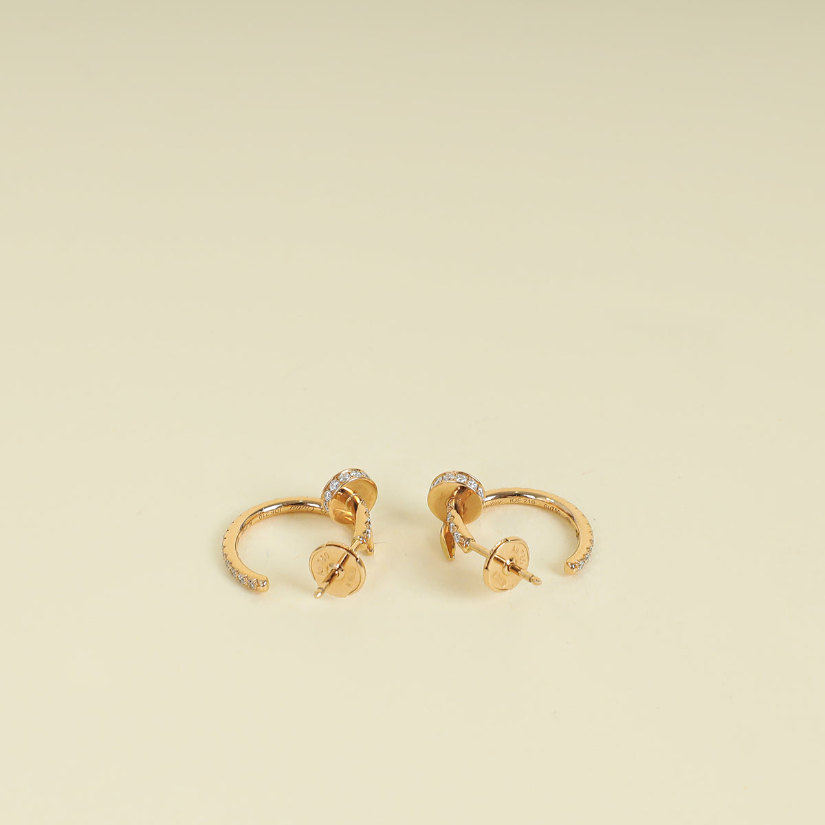 Cartier 18K Pink Gold Diamond Juste Un Clou Hoop Earrings Small Model