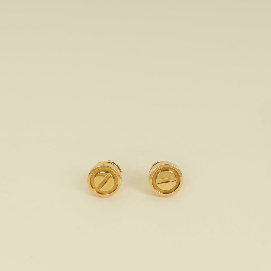 Cartier 18K Yellow Gold Love Stud Earrings