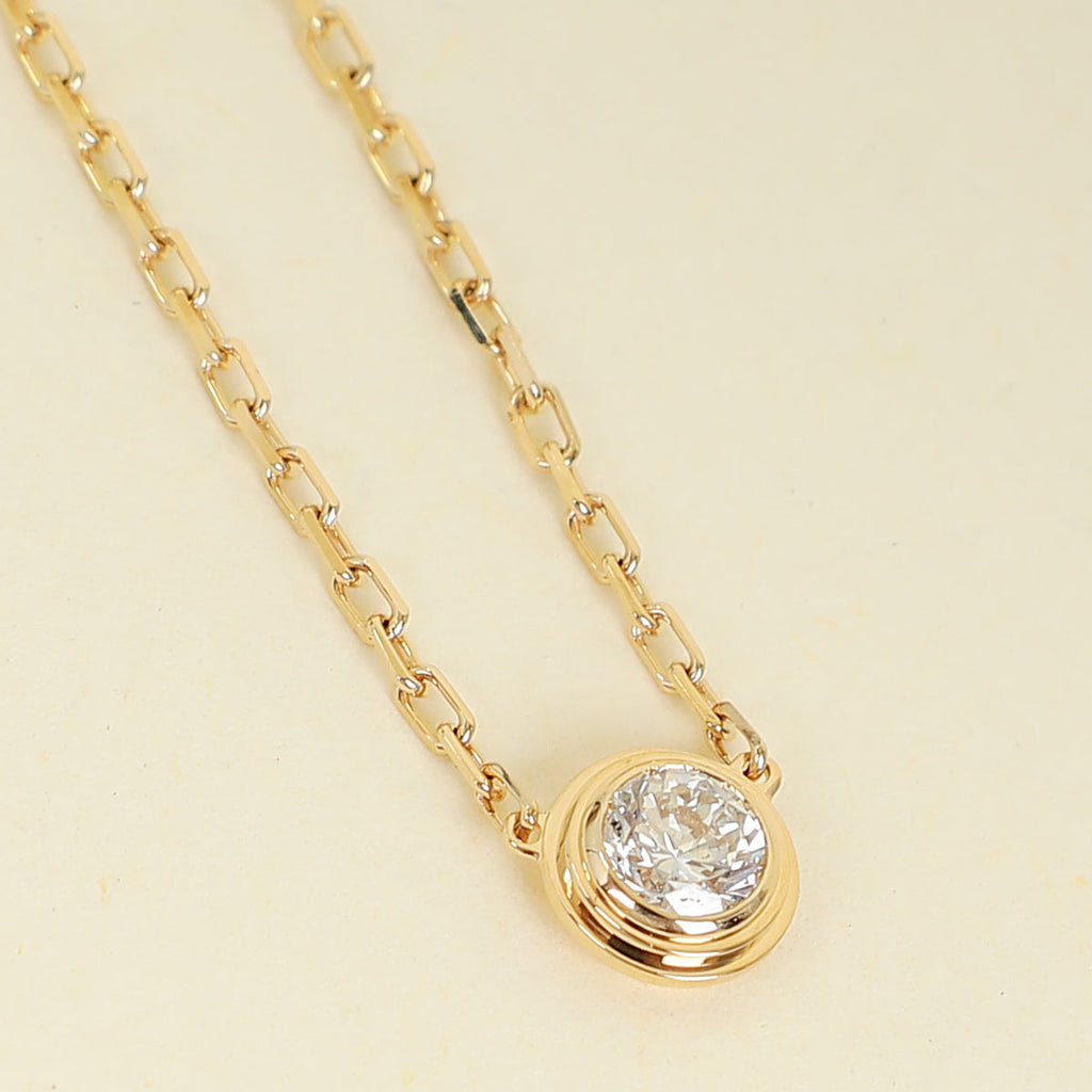 Cartier 18K Yellow Gold Diamond D'Amour Necklace Large Model