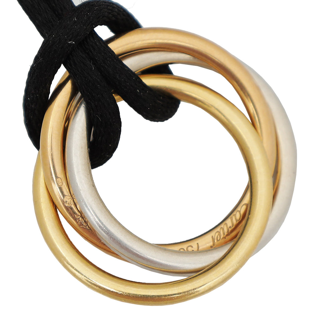 Cartier 18K Trinity Gold Diamond Cord Pendant Necklace