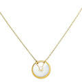 Cartier 18K Yellow Gold Diamond MOP Amulette De Cartier Small Model Necklace