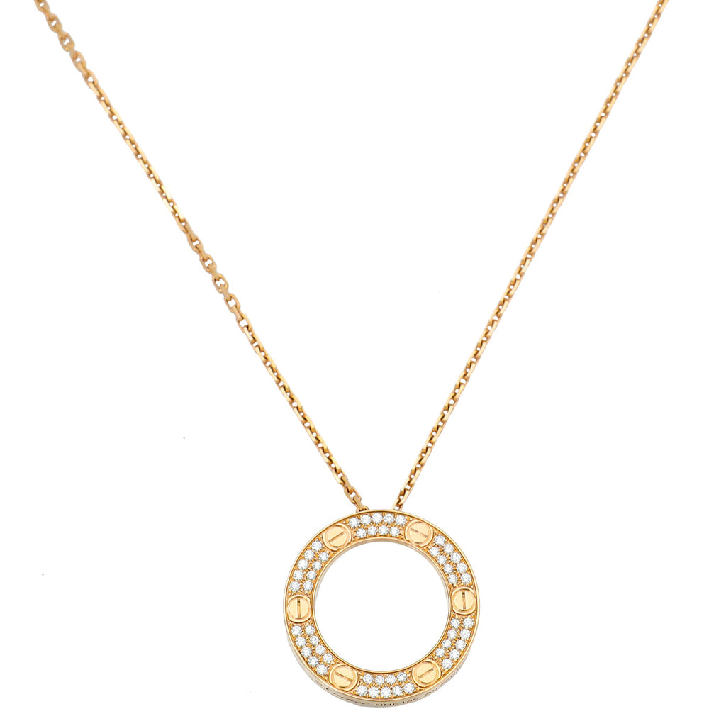 Cartier 18K Rose Gold 54 Diamonds Love Necklace