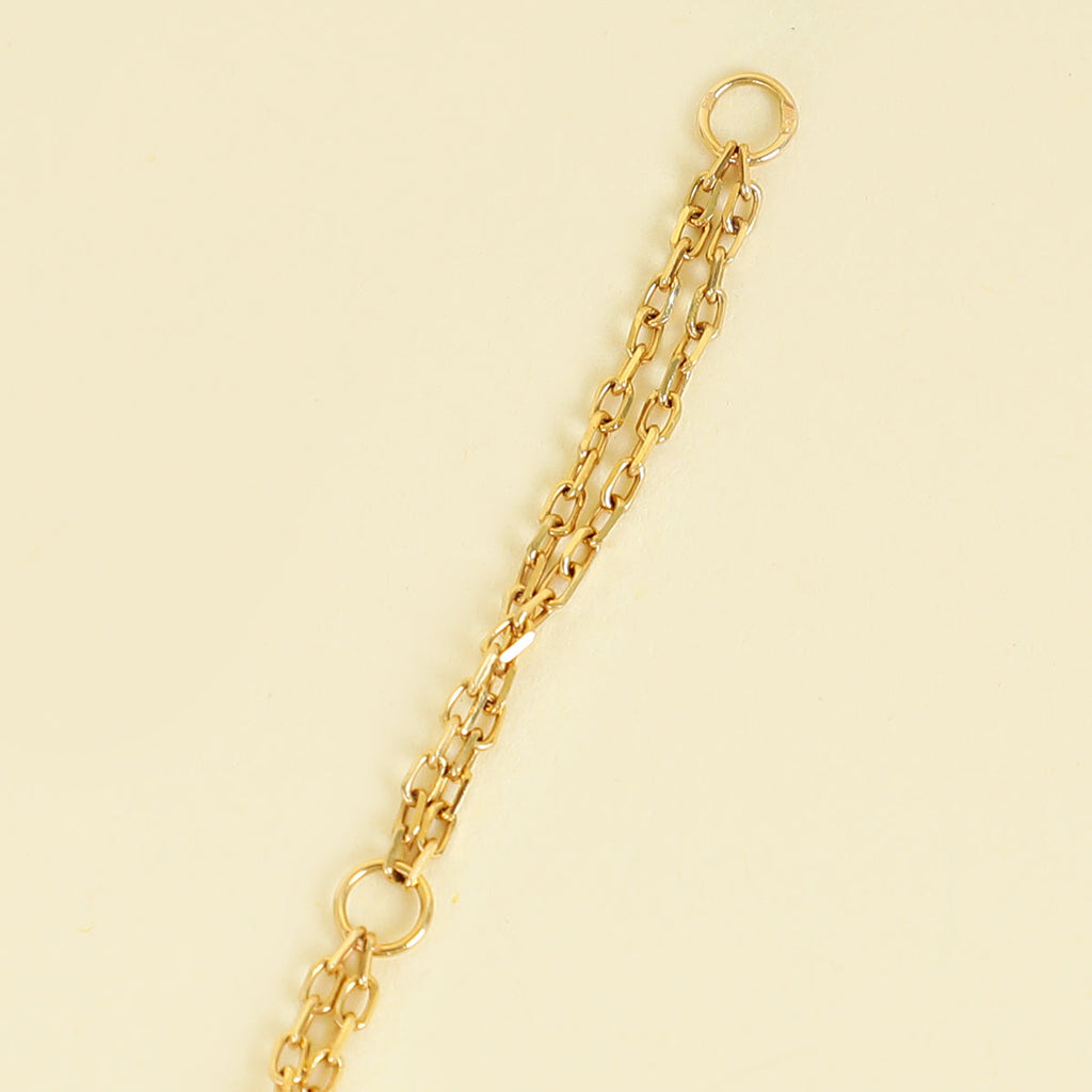 Cartier 18K Rose Gold Love Double Chain 2 Diamond Necklace