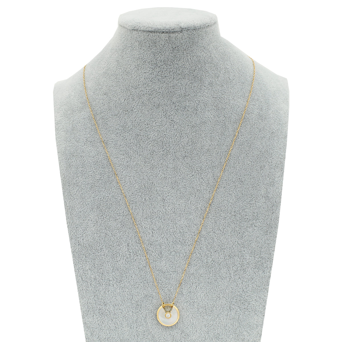 Cartier 18K Rose Gold Diamond MOP Amulette de Cartier Small Model Necklace