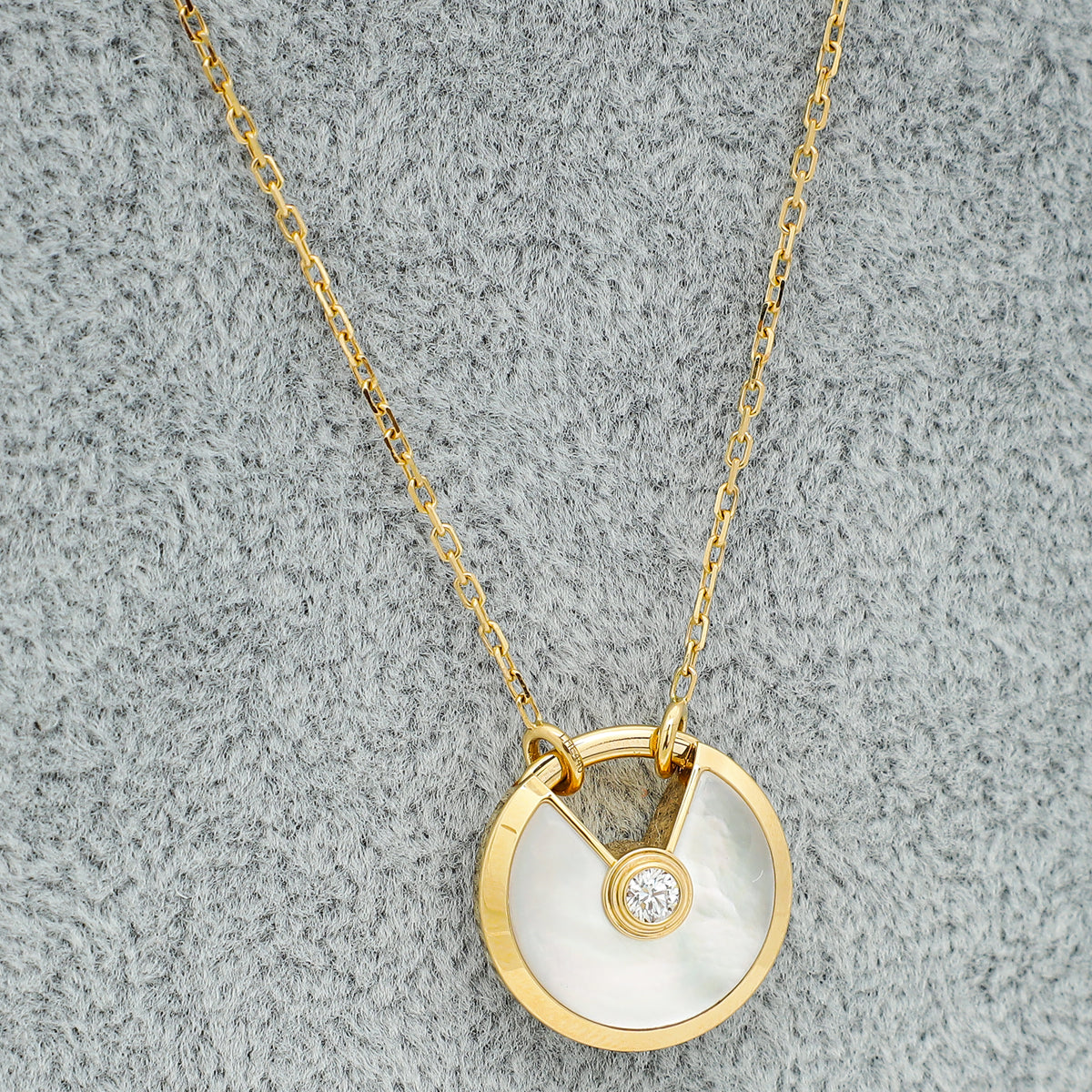 Cartier 18K Rose Gold Diamond MOP Amulette de Cartier Small Model Necklace