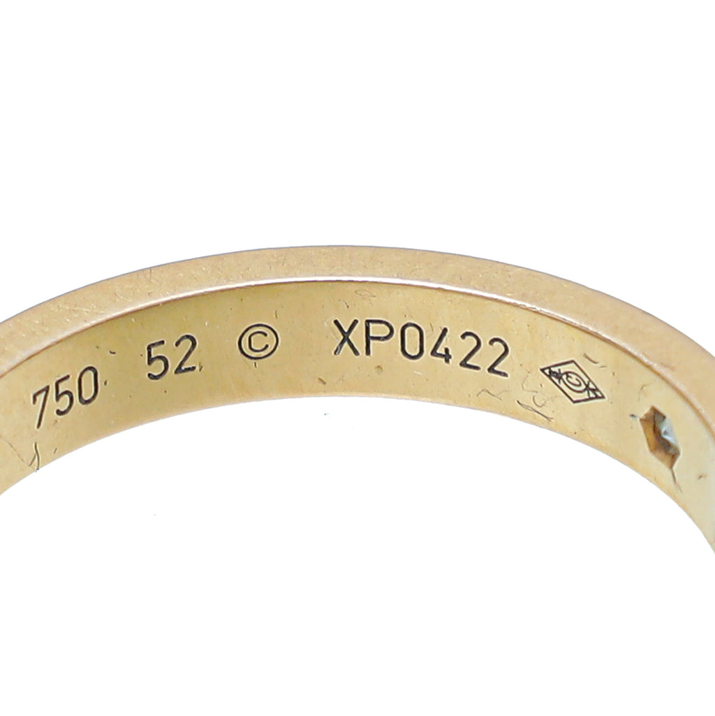 Cartier 18K Pink Gold Diamond C De Cartier Wedding Band Ring 52