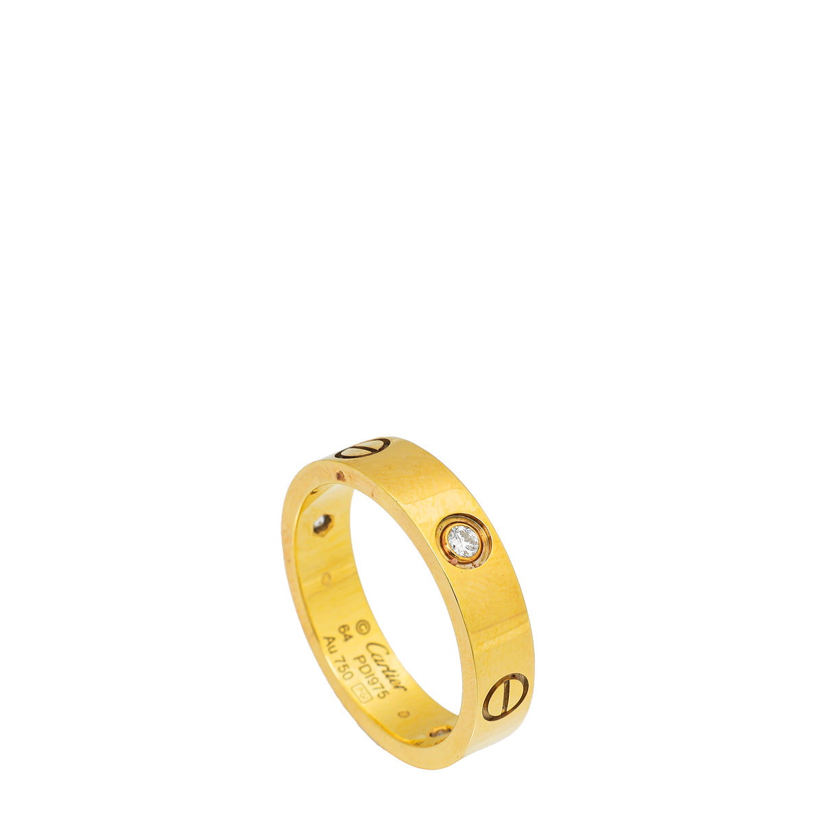 Cartier 18K Yellow Gold 3 Diamonds Love Ring 64
