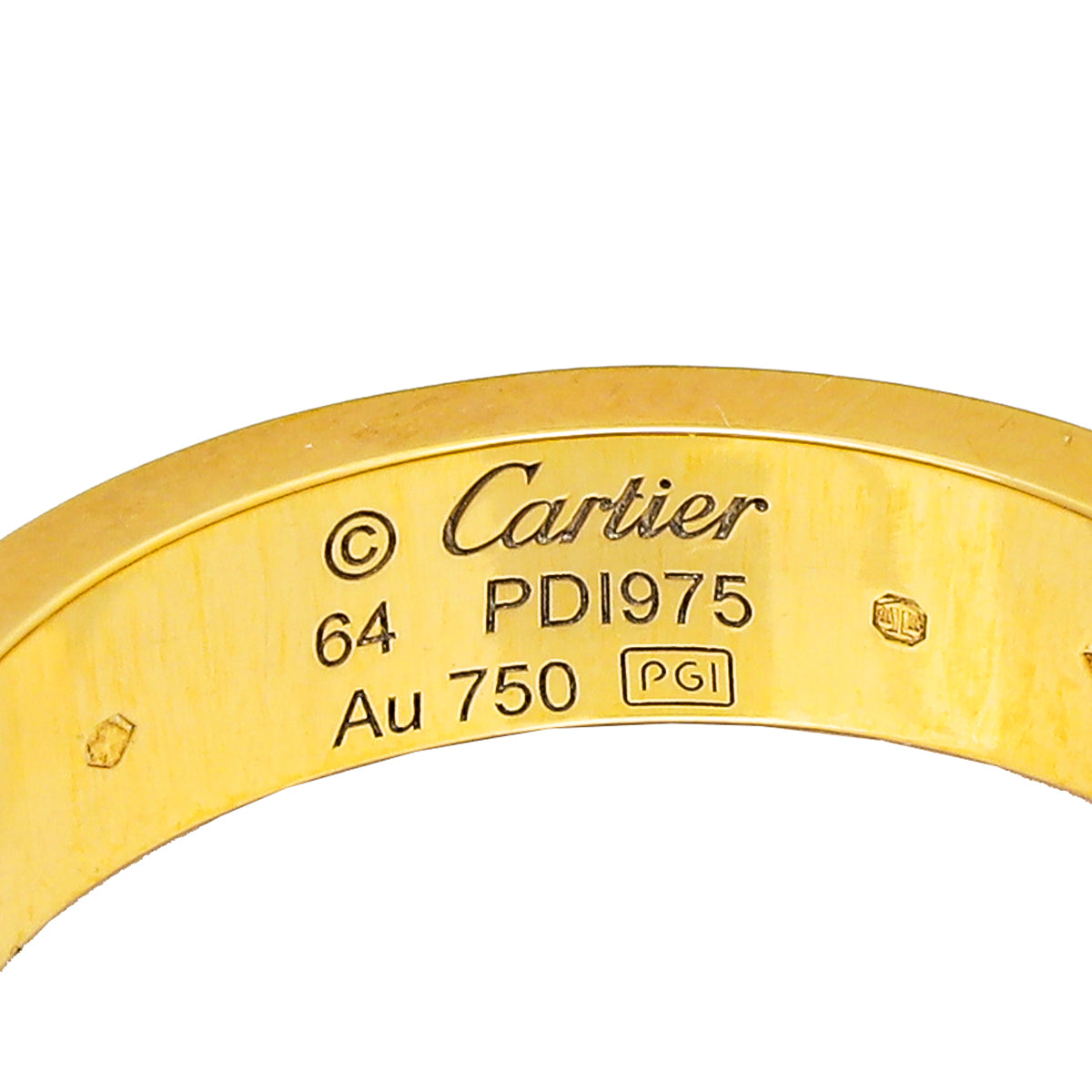 Cartier 18K Yellow Gold 3 Diamonds Love Ring 64