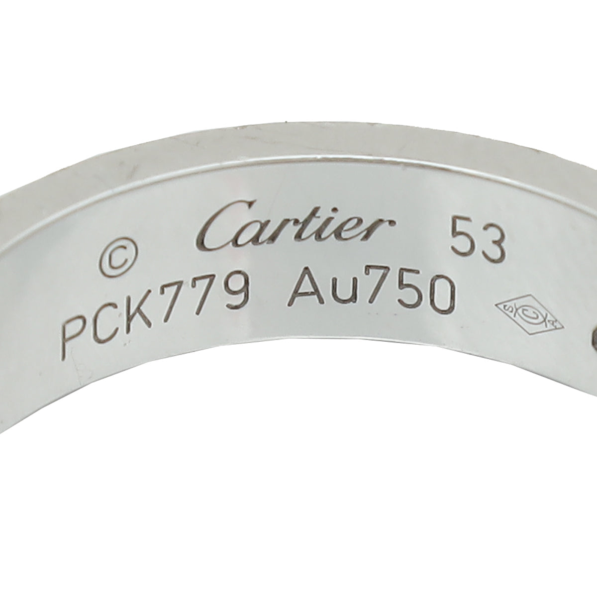 Cartier 18K White Gold Love Paved Diamond Small Model Ring 53