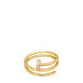 Cartier 18K Yellow Gold Diamond Double Juste Un Clou Ring 55