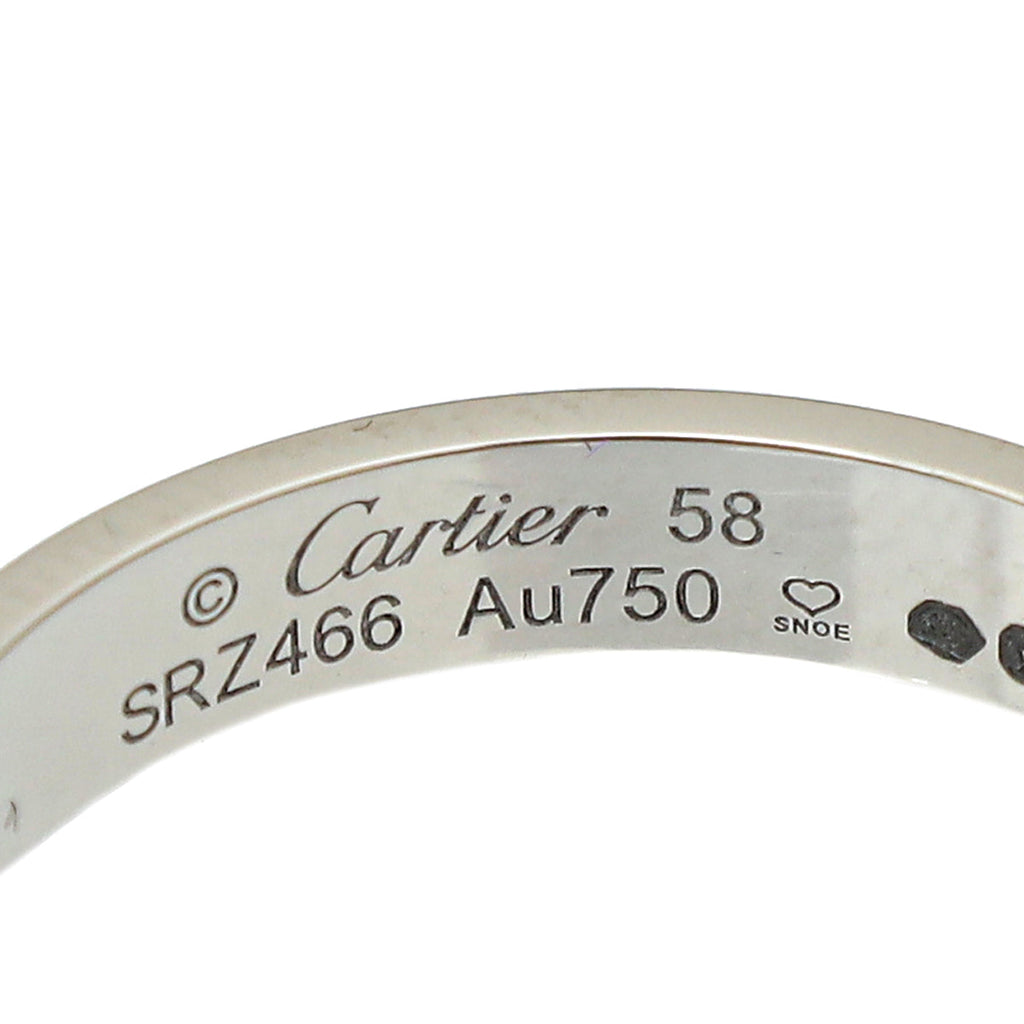 Cartier 18K White Gold Love Wedding Band Ring 58