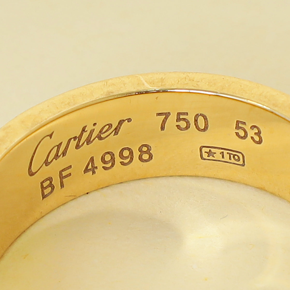 Cartier 18K Yellow Gold Love Classic Model Ring 53