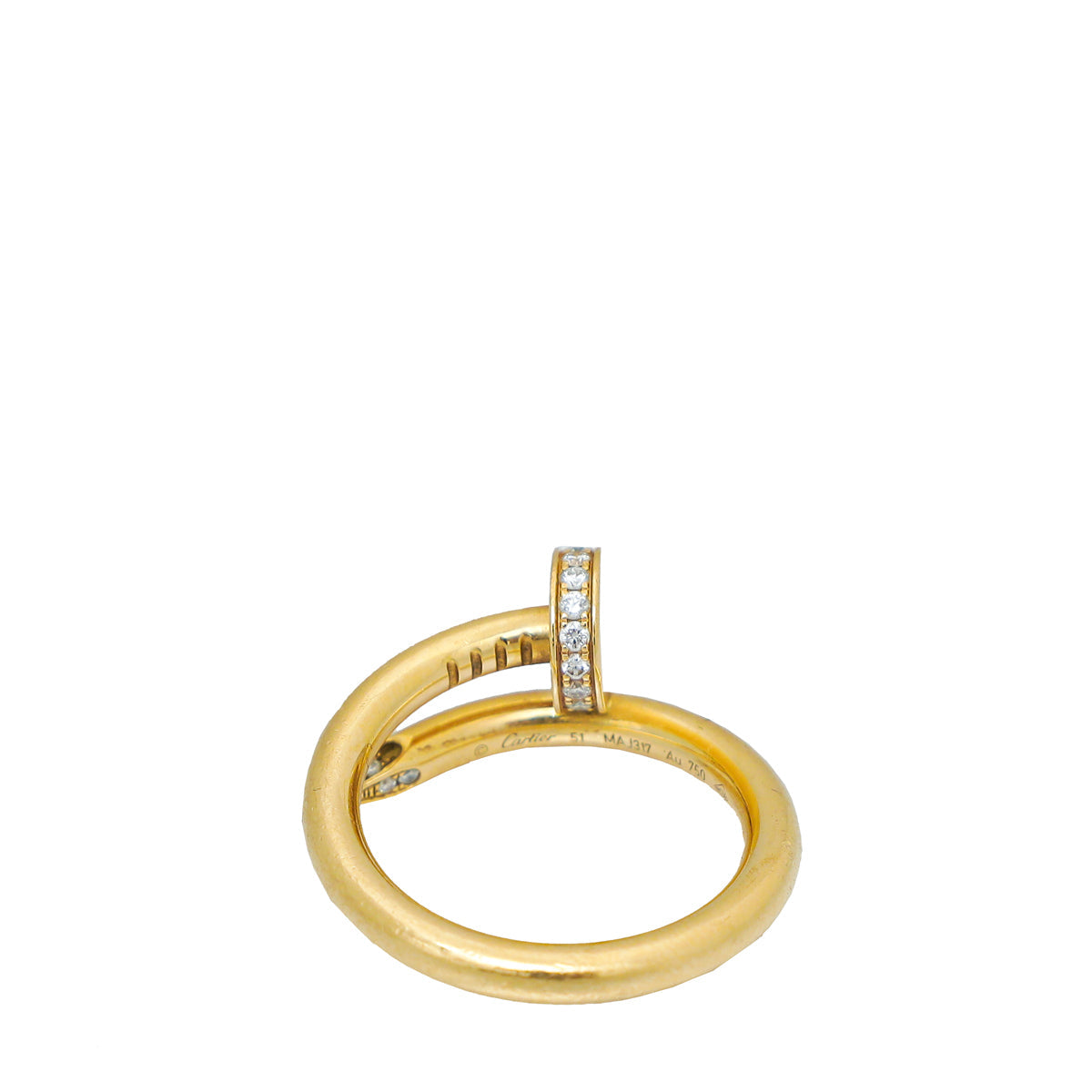 Cartier 18K Yellow Gold w/22 Diamonds Juste Un Clou Ring 51
