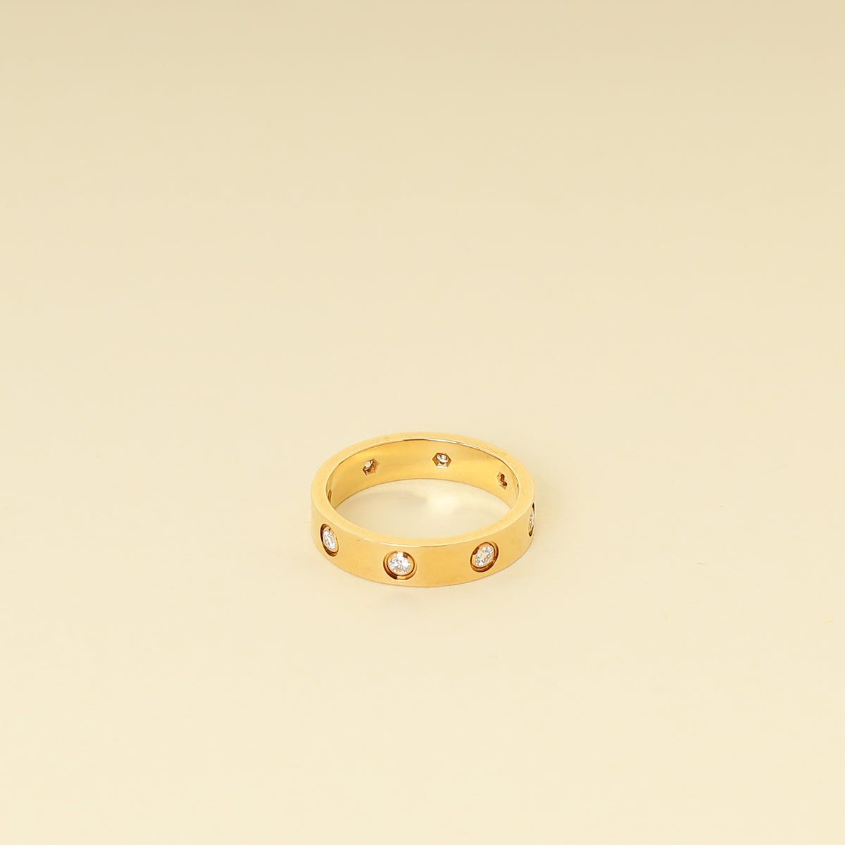 Cartier 18K Yellow Gold Love 8 Diamond Small Model Ring 51