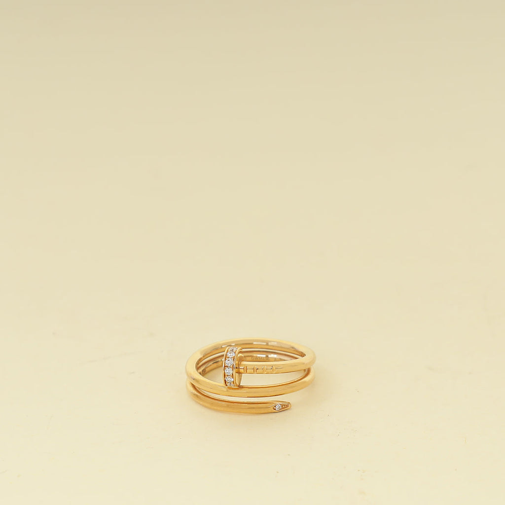 Cartier 18K Rose Gold Juste Un Clou Double Ring 50