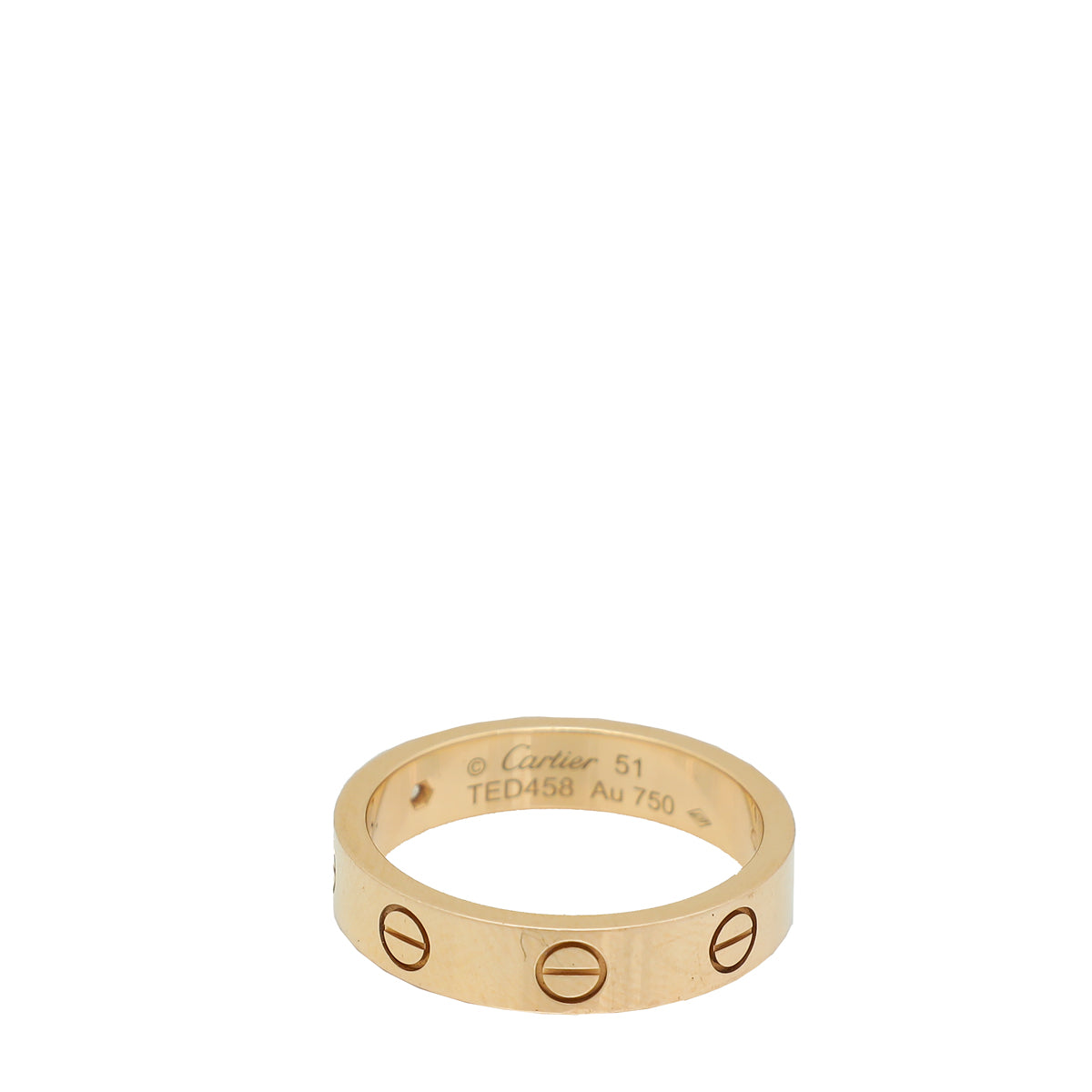 Cartier 18K Pink Gold 1 Diamond Love Wedding Ring 51