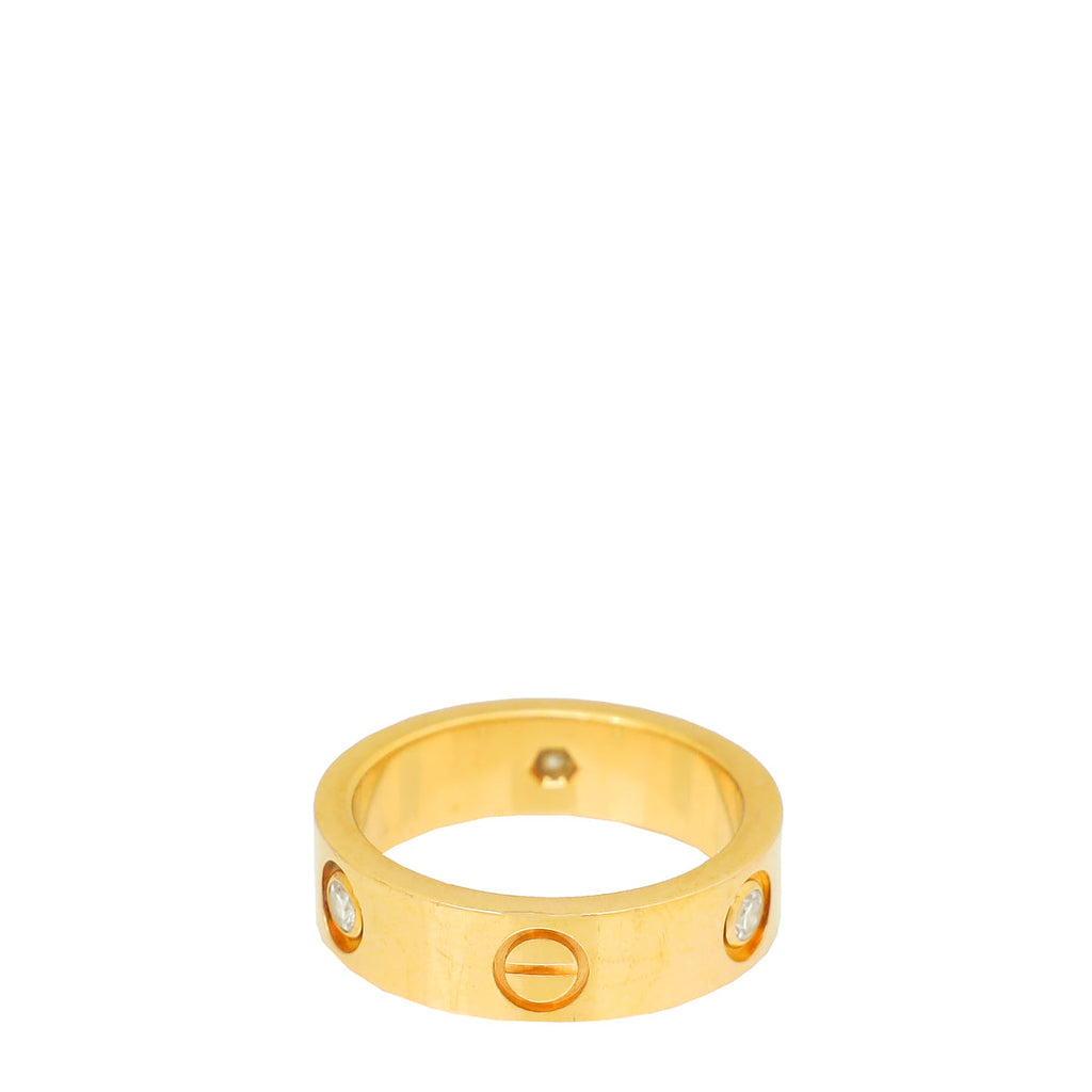 Cartier 18K Rose Gold Love 3 Diamond Ring 54