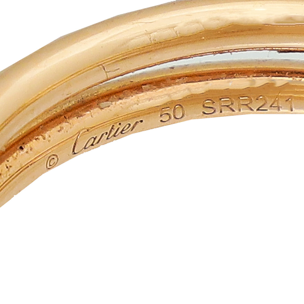 Cartier  18K Rose Gold 14 Diamonds Double Juste Un Clou Ring 50