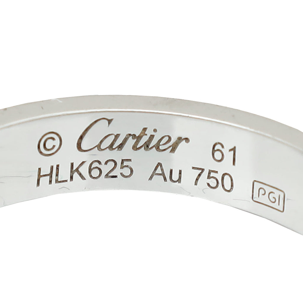 Cartier 18K White Gold 1 Diamond Love Wedding Band 61