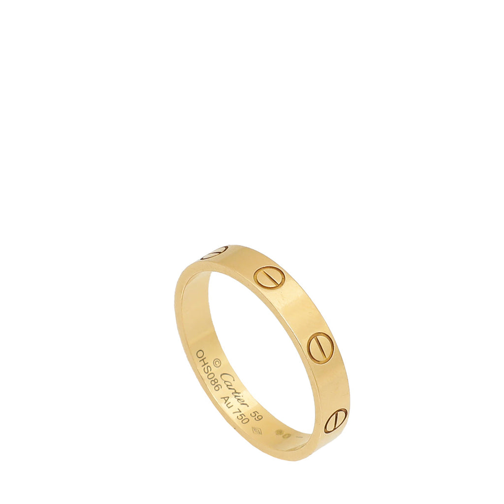 Cartier 18K Yellow Gold Love Small Model Ring 59