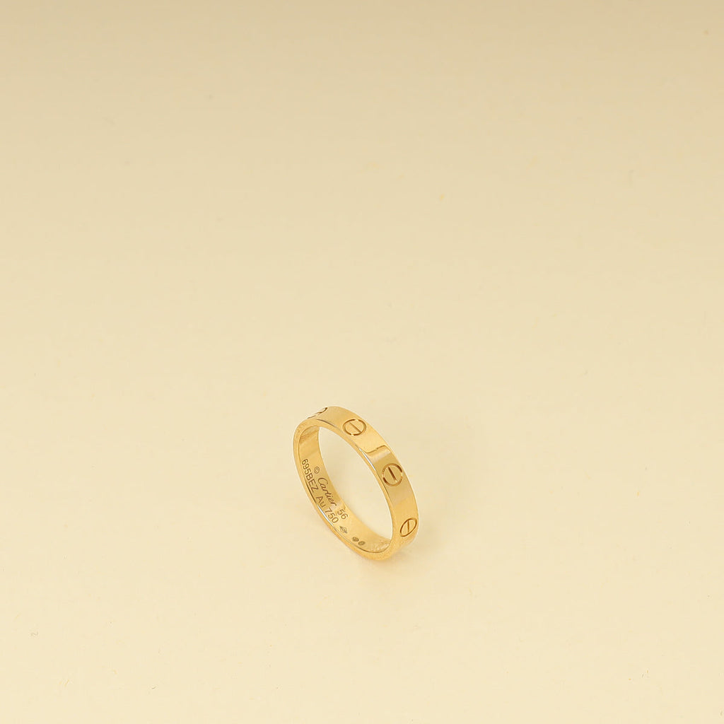 Cartier 18K Yellow Gold Small Model Love Wedding Band 3.6mm Ring 56