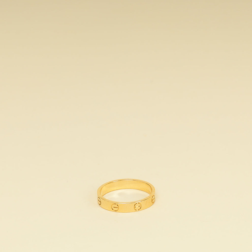 Cartier 18K Yellow Gold Small Model Love Wedding Band 3.6mm Ring 56