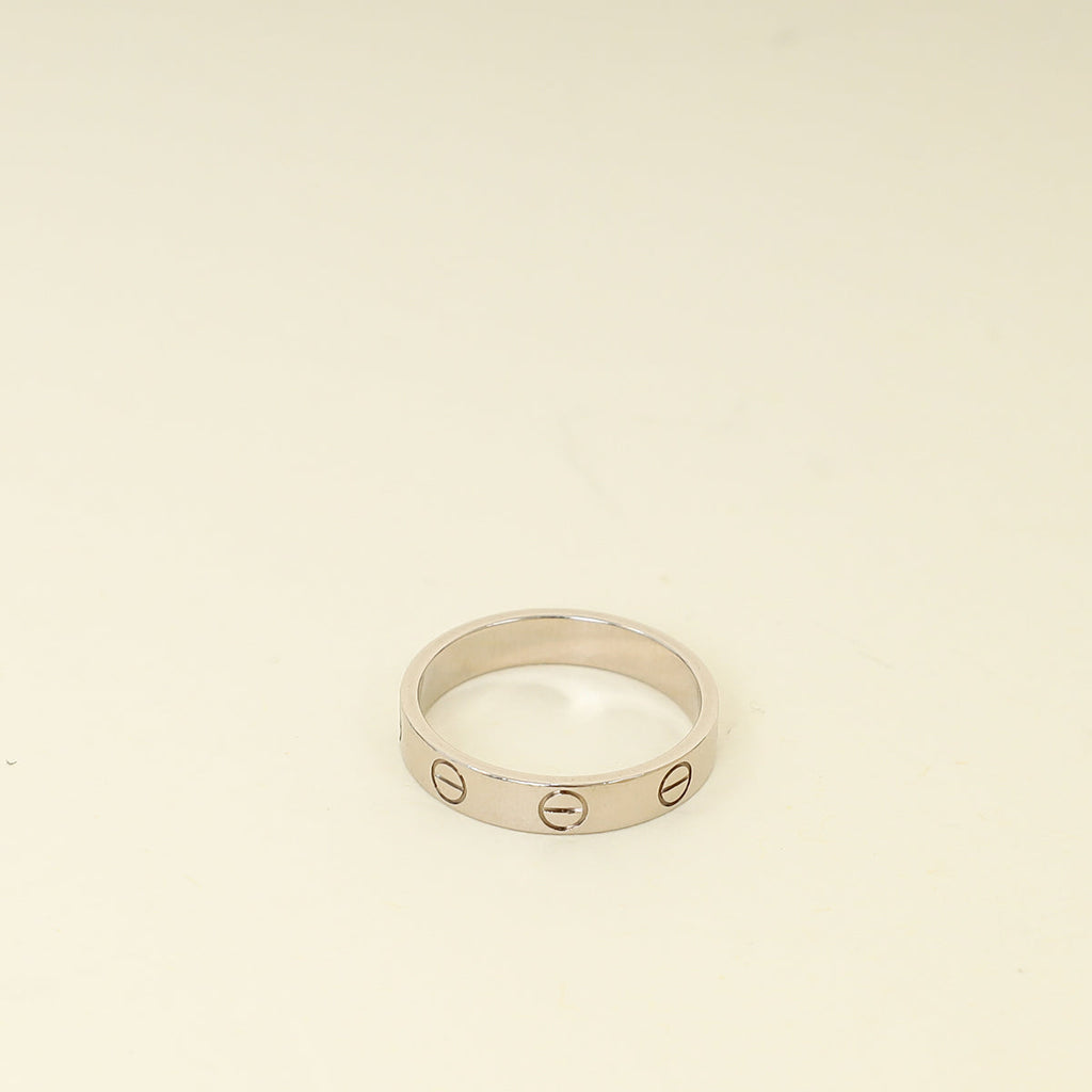 Cartier 18K White Gold Love Ring Small Model 52