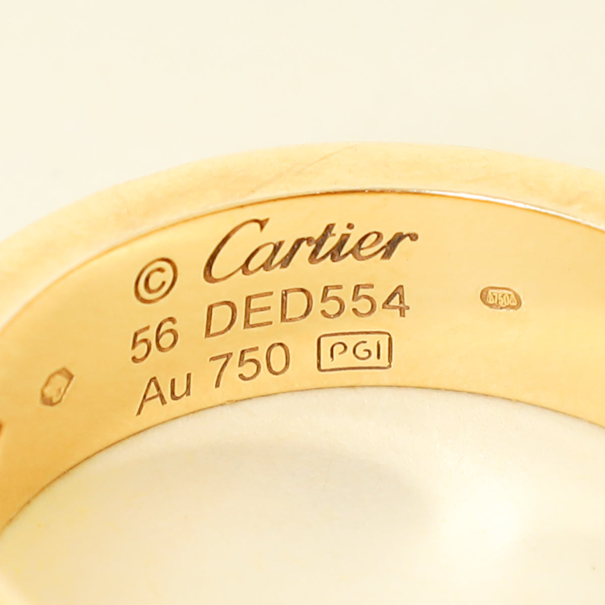 Cartier 18K Yellow Gold Love 3 Diamond Ring 56