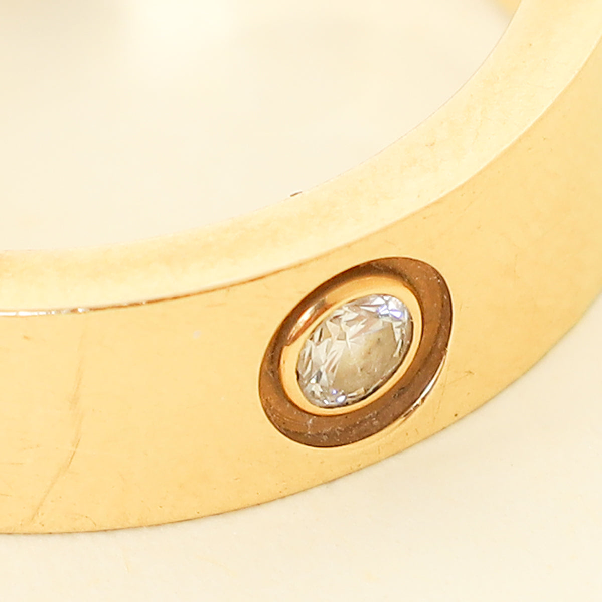 Cartier 18K Yellow Gold Love 3 Diamond Ring 56