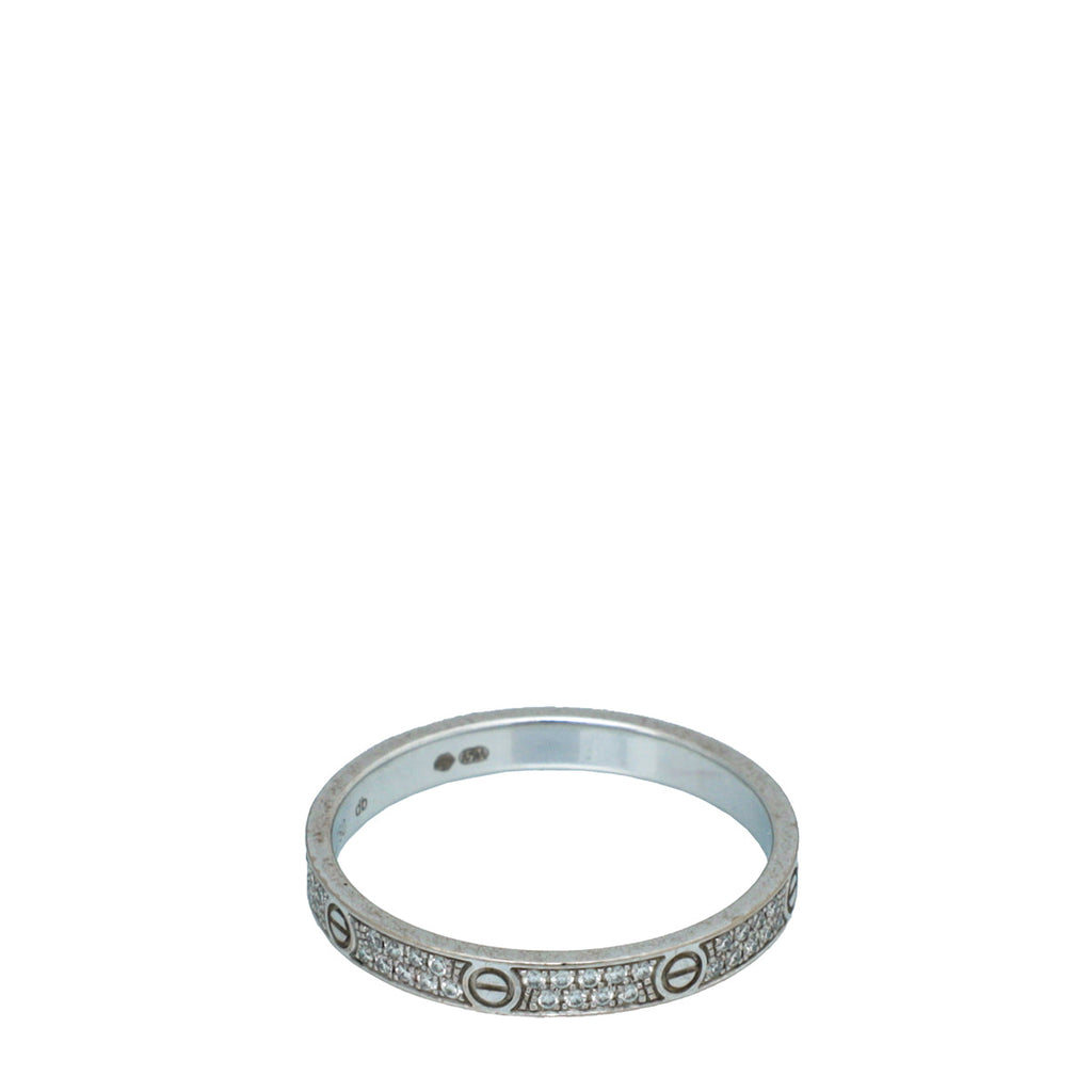 Cartier 18K White Gold Diamond Love Small Model Ring 55