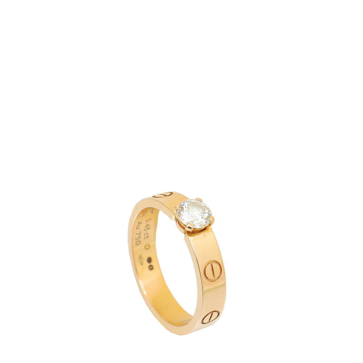Cartier 18K Rose Gold Diamond Love Solitaire Ring 53