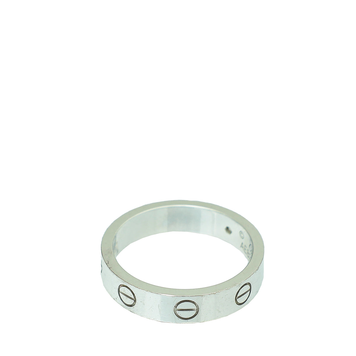 Cartier 18K White Gold 1 Diamond Love Wedding Band Ring 51