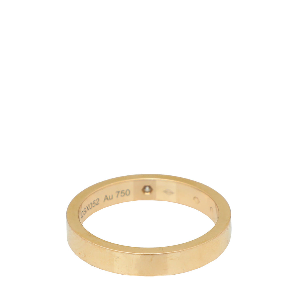 Cartier 18K Rose Gold 1 Diamond C De Cartier Wedding Band Ring 51