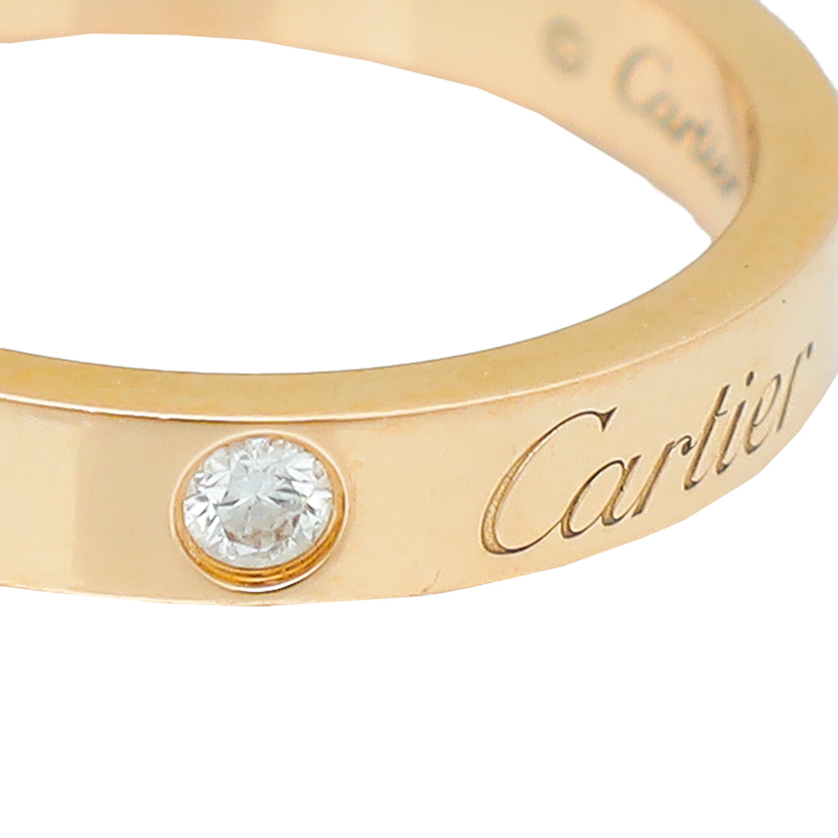 Cartier 18K Rose Gold 1 Diamond C De Cartier Wedding Band Ring 51