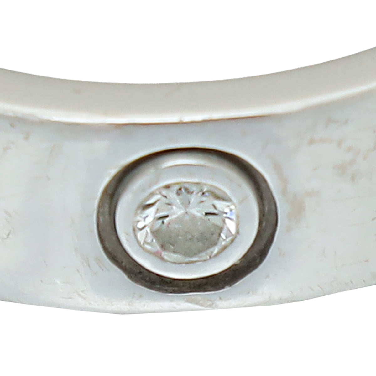 Cartier 18K White Gold 3 Diamonds Love Ring 53